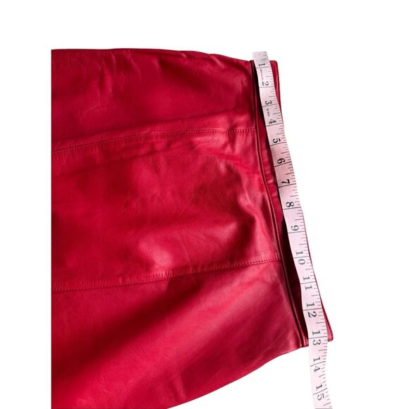 Vintage Evan Davies 100% Leather Red Pencil Skirt - Picture 7 of 8